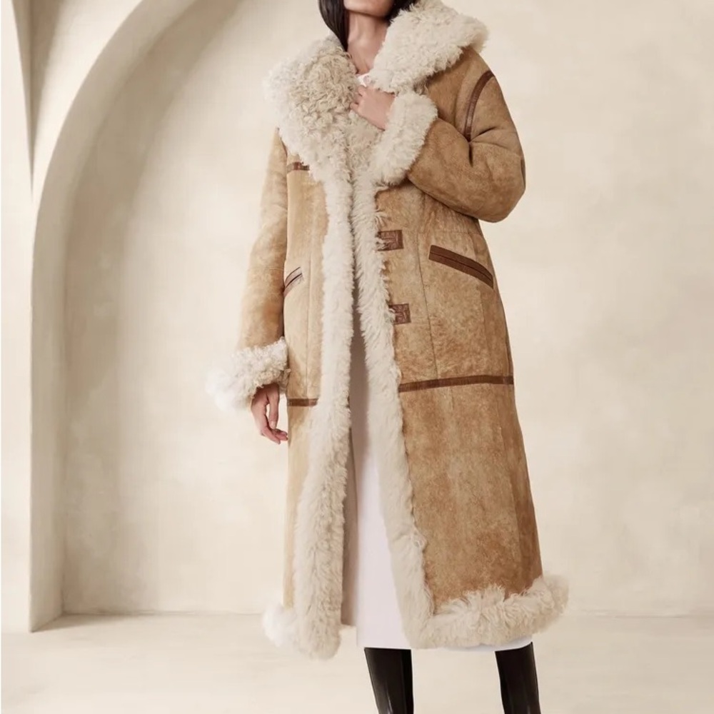 Toscana Reversible Shearling Coat Banana Republic
